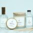 Variety pack Sea Breeze fragance: candle jar, candle tin, reed diffuser, and room spray